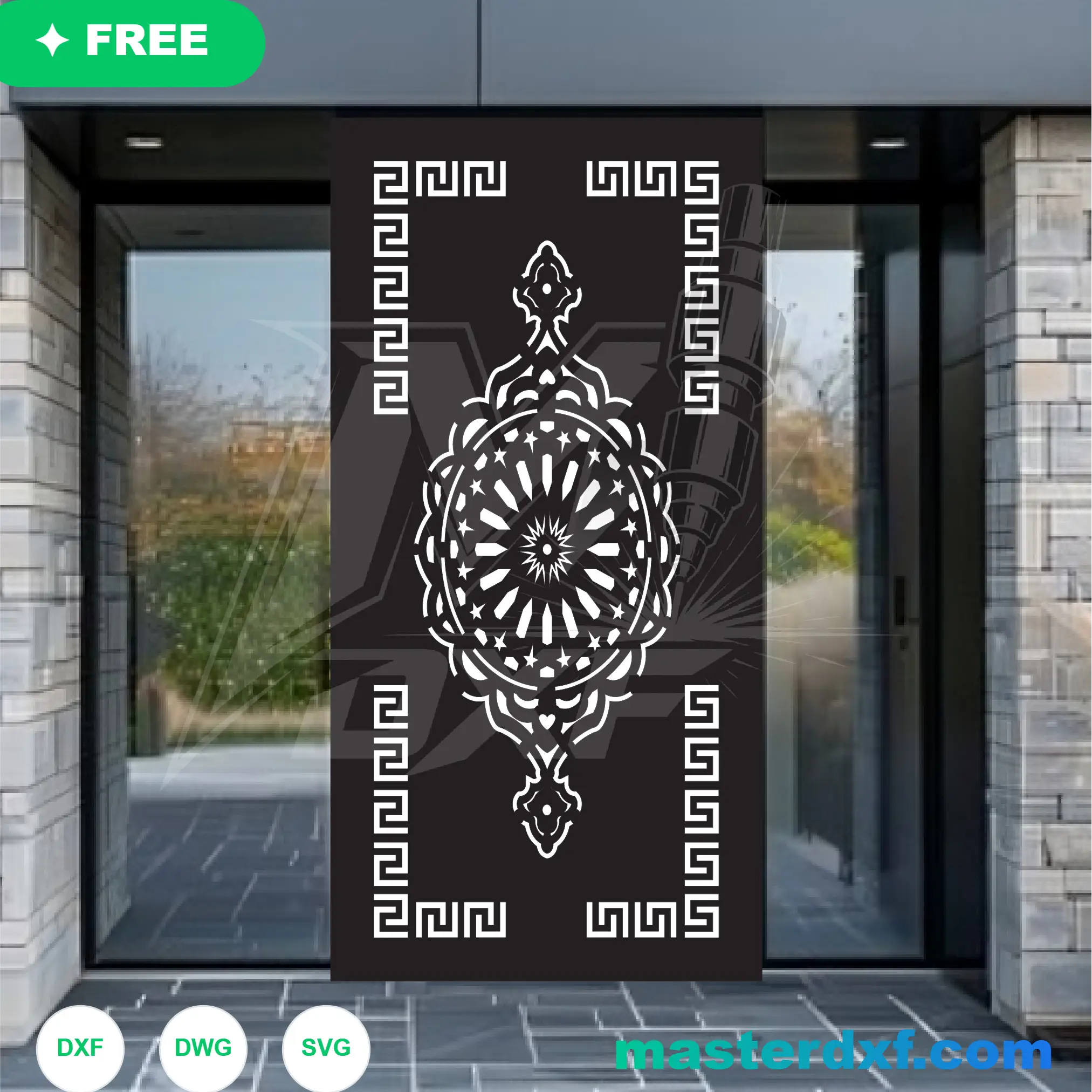 Premium Geometric Door Panel for CNC Cutting DXF File